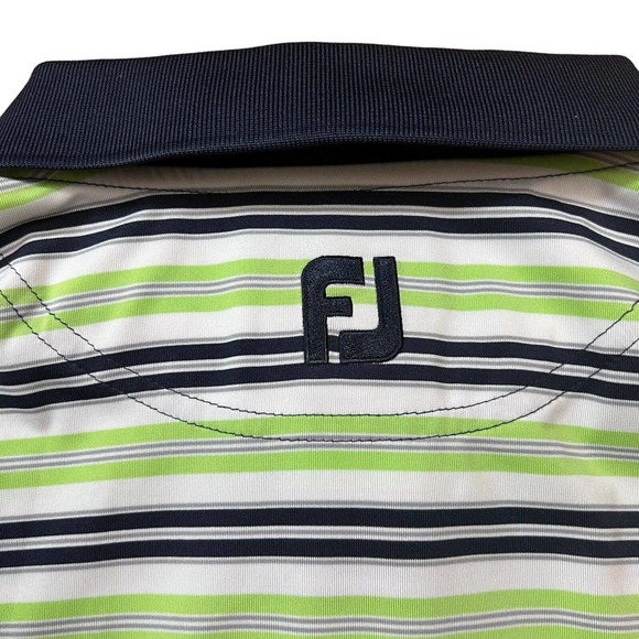 Footjoy Shirt Golf Polo Mens Size L Performance Activewear Green Athletic Fit - Picture 4 of 12